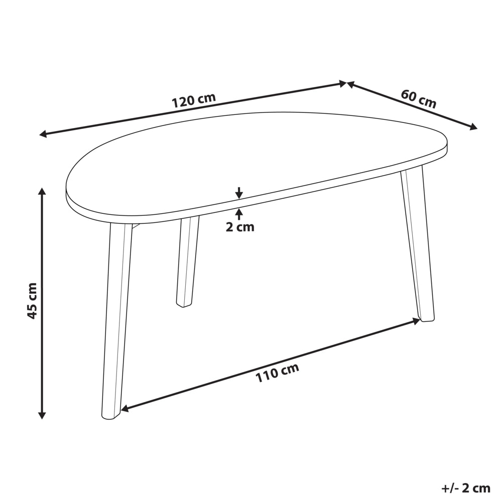 Tavolino da caffè gambe in legno di pino piano in MDF stile scandinavo bianco 45 x 120 cm stile scandinavo soggiorno