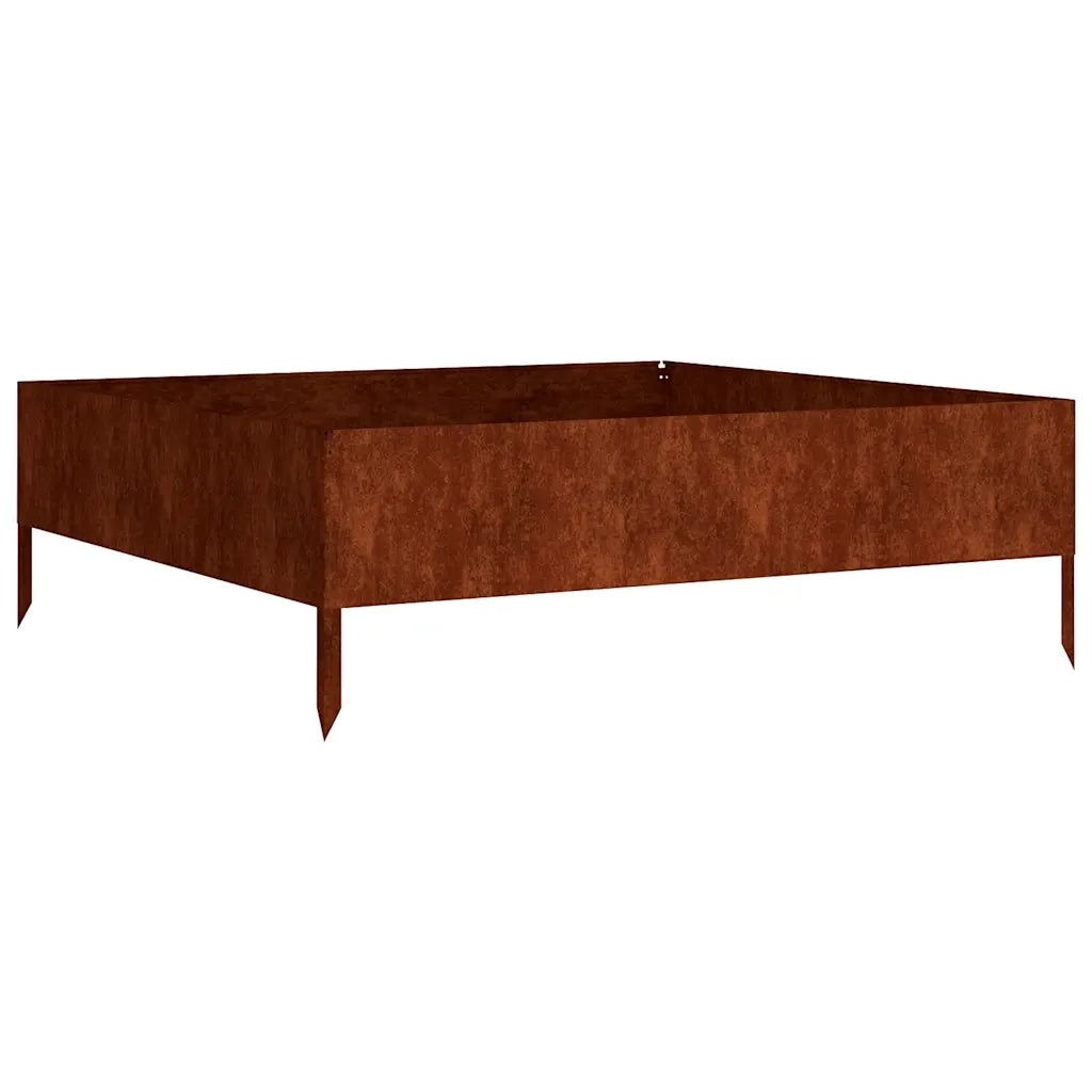 Fioriera Rialzata da Giardino 100x100x33,5 cm in Acciaio Corten 824515