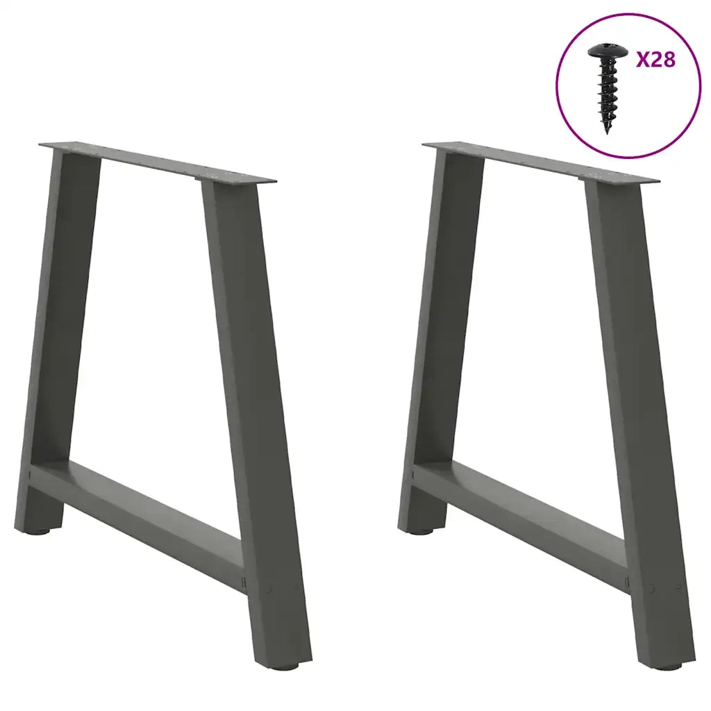 Gambe per tavolo da pranzo a forma di A 2 pz Antracite 100x(72-73) cm Acciaio 4012866
