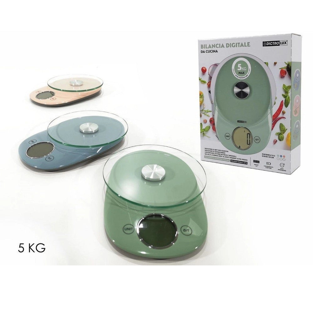 Trade Shop - Bilancia Cucina Digitale Fino A 5kg Display Lcd Autospegnimento 3 Colori 690225 -