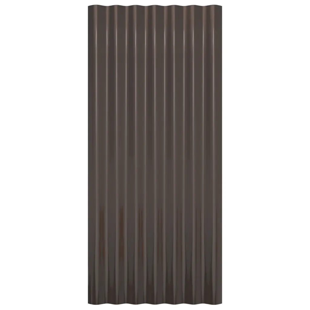 Pannelli Tetto 36 pz Acciaio Zincato Marrone 80x36cm 319140