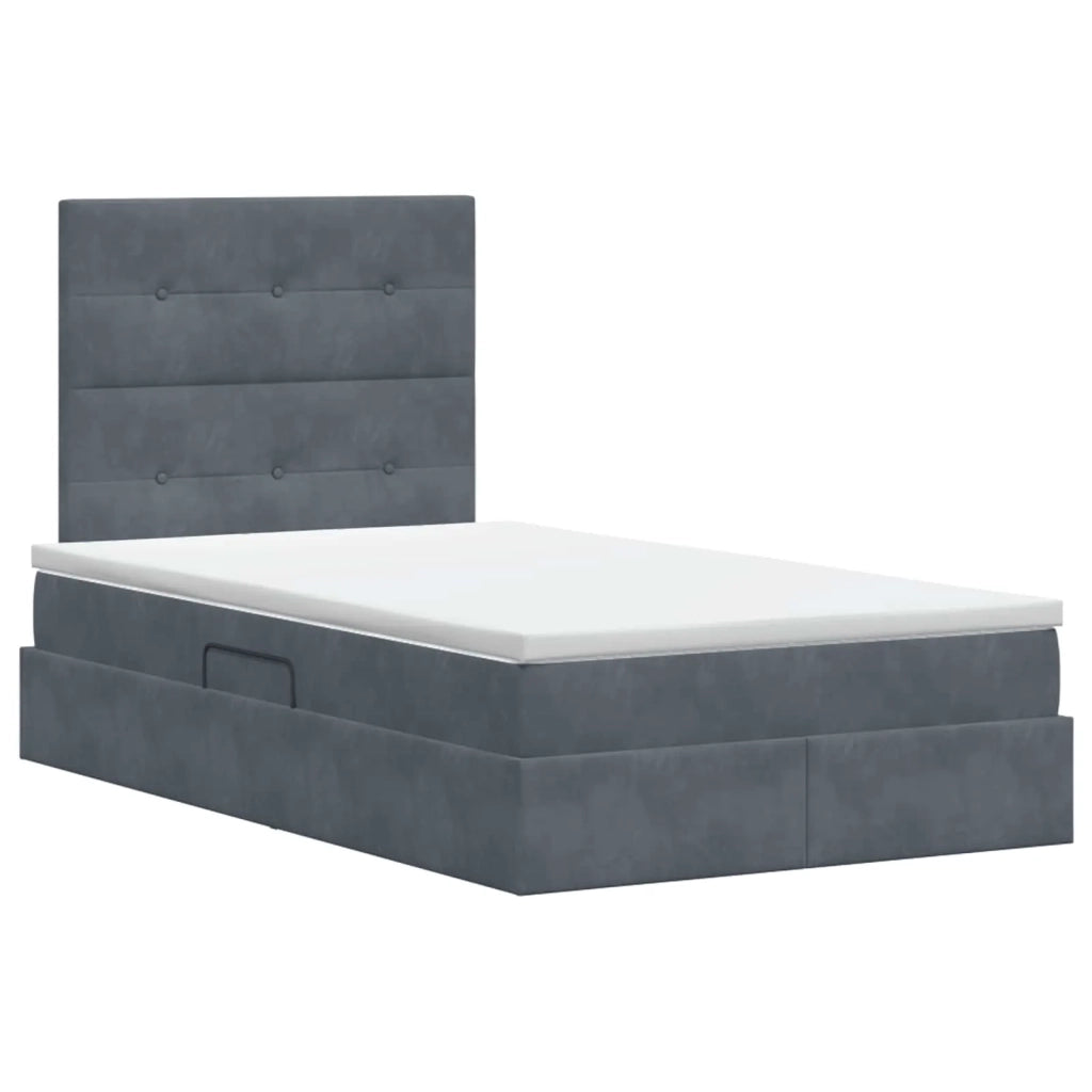Letto con contenitore e materasso Grigio Scuro 120 x 200 cm 3459682