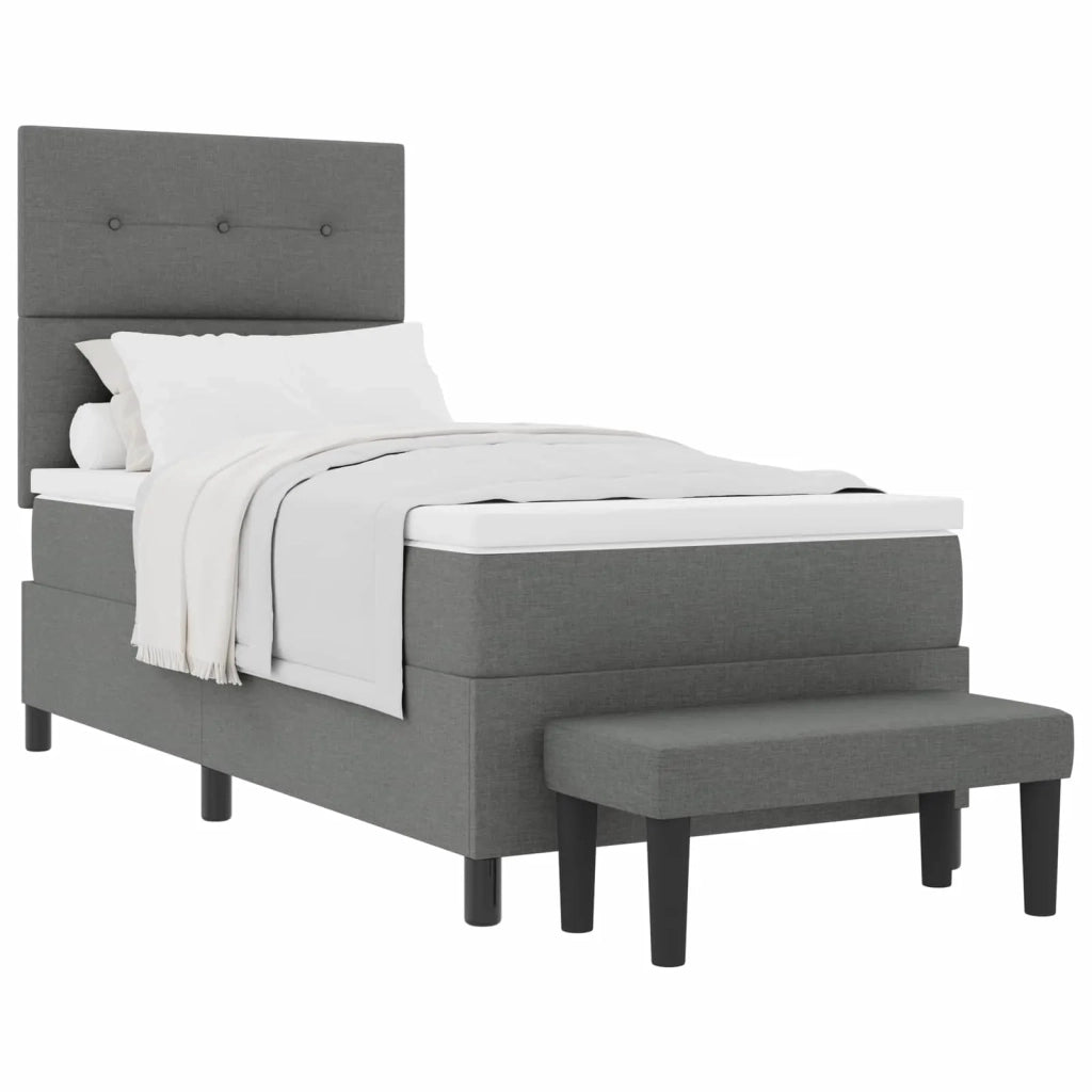 Letto a molle con testiera Grigio scuro 90 x 200 cm Tessuto 3344038