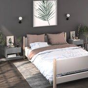 Comodini a Muro 2 pz-Set di 2 Tavolino da notte Grigio Cemento 820094