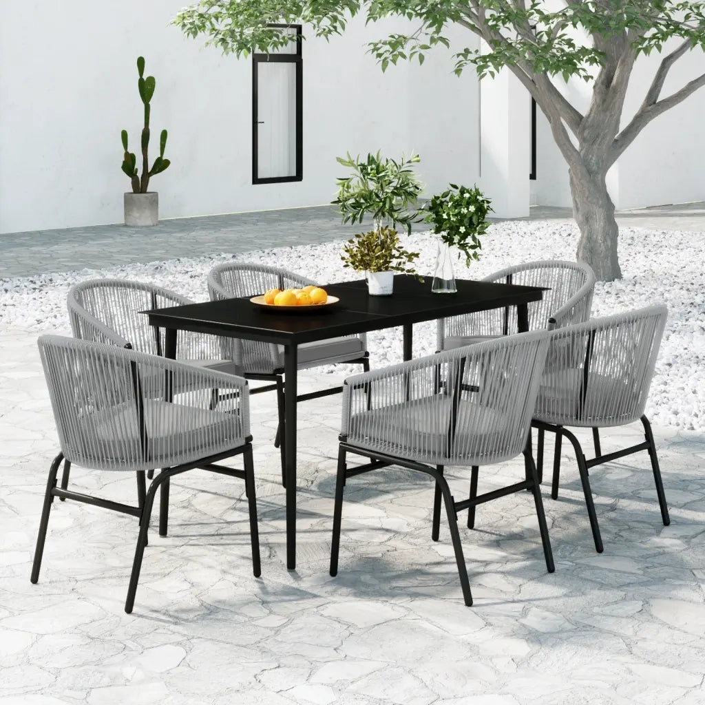 Set Mobili da Pranzo per Giardino 7 pz Antracite cod mxl 42924