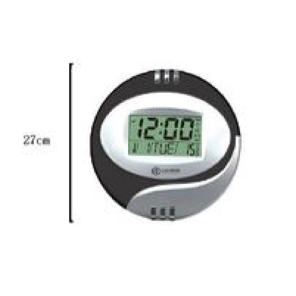 Trade Shop - Orologio Da Parete Tavolo Digitale Display Lcd Sveglia Misura Temperatura Tx-8416 -