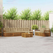 Set di divani da esterno con cuscino 7 pcs Naturale e Beige