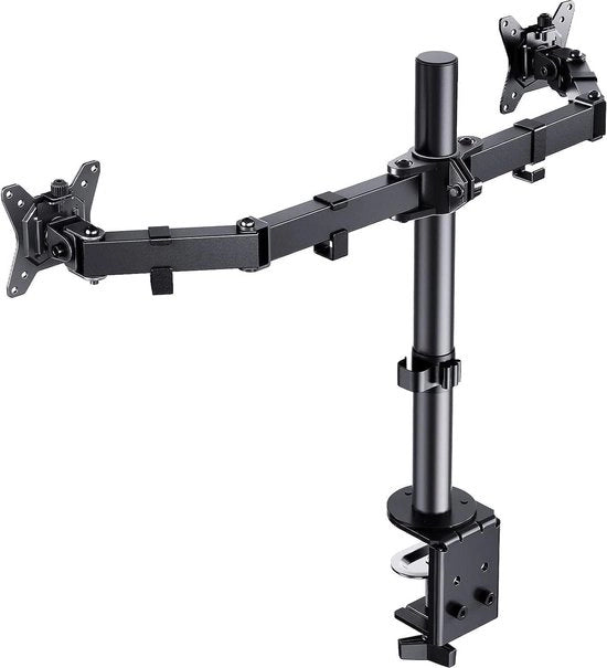 Supporto per Monitor per Schermi da 13" a 32" | Costruzione Solida | Braccio Ergonomico per Monitor | Regolazione di Altezza | Angolo di Inclinazione ±90° | Giro di 180° | Giro di 360° | Capacità di 8 Kg | VESA 75/100 mm