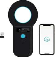 Scansionatore di Microchip a Radiofrequenza per Animali - 134.2kHz ISO11784-85 - Memoria di Archiviazione di Dati - per Cane Gatto Maiale - Connesso a Telefono Cellulare PC via Bluetooth - Nero