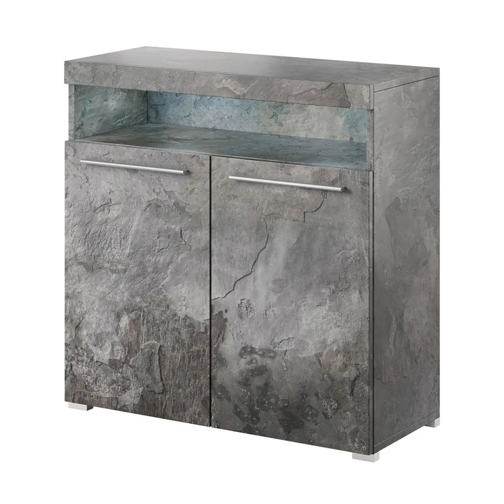 Credenza 90cm per soggiorno colore grigio effetto ardesia collezione BOMBAY