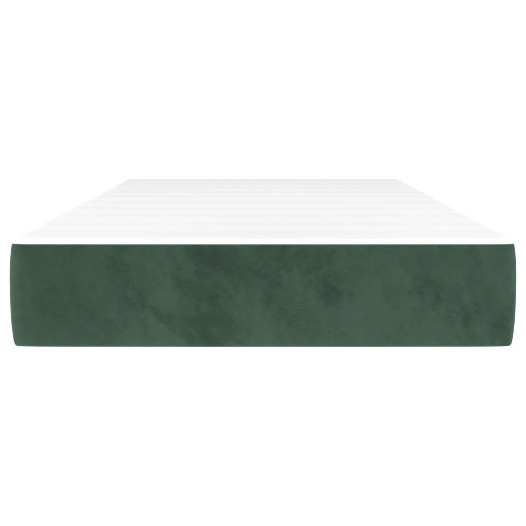 Materasso a Molle-Materasso per letto Verde Scuro 90x200x20 cm in Velluto