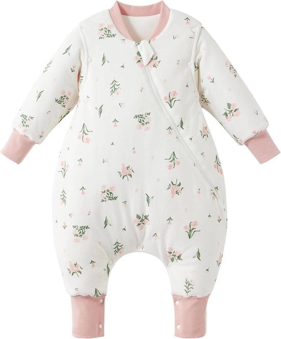 Sacco da lettura per neonati e bambini con maniche 3,5 Tog - Sacco da lettura caldo per neonati e bambini 12-24 mesi - 100% cotone, coperta indossabile - Disegno fiorale