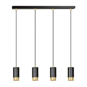 Lampadario Emibig Fumiko 4xGU10 nero/oro regolabile