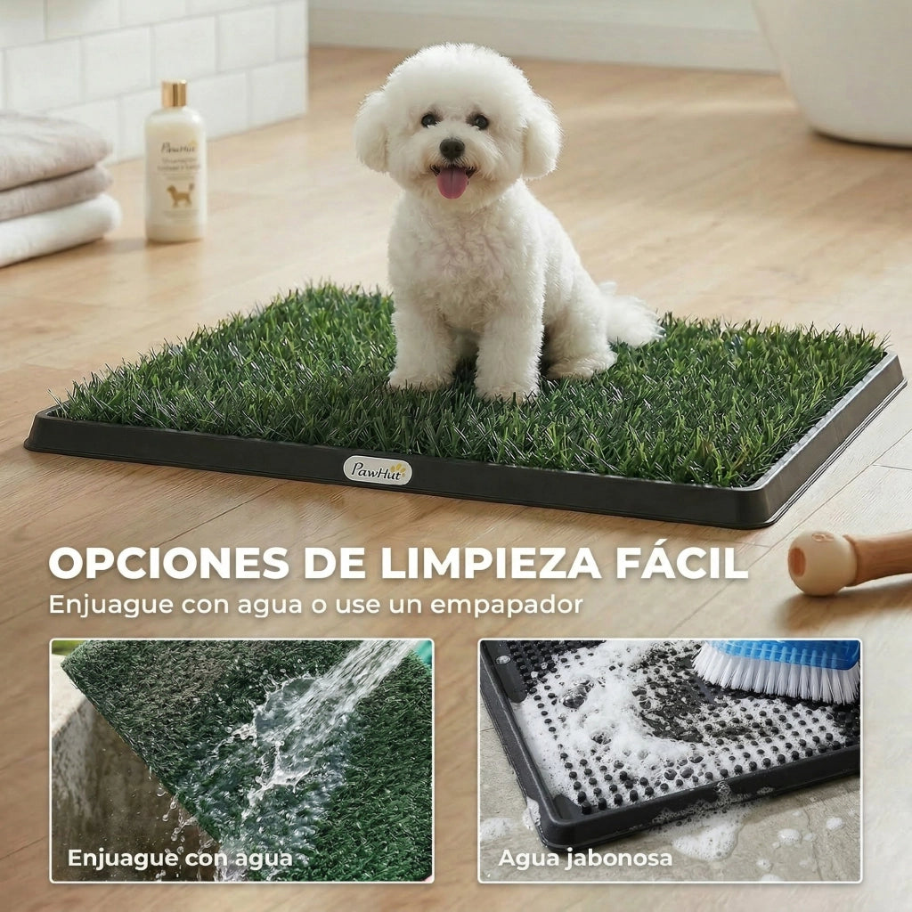 Casetta Sanitaria per Cani con Erba Sintetica ¨C zephmum ¨C 63x50.5 cm Verde