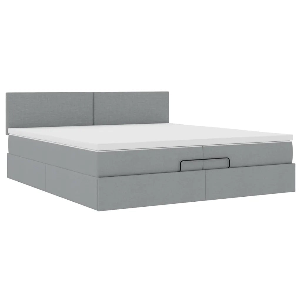 vidaXL Struttura Letto Pouf con Materasso 200x200 cm in Tessuto