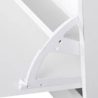 Set Mobili Ingresso Moderno con Scarpiera e Specchio, Appendiabiti da Ingresso con 6 Ganci, 2 Ripiani Regolabili e Cassetti in Legno per Corridoio, 90x24x177 cm, Bianco