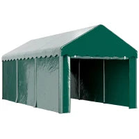 Tenda Garage 3 x 6m, Tenda per Auto Resistente con 2 Porte Avvolgibili, Telo 200g PE, Verde