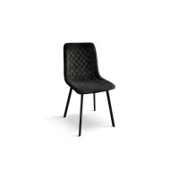 PAZZO DESIGN Sedia Arianna set da 4 sedie Nero in velluto e gambe in metallo