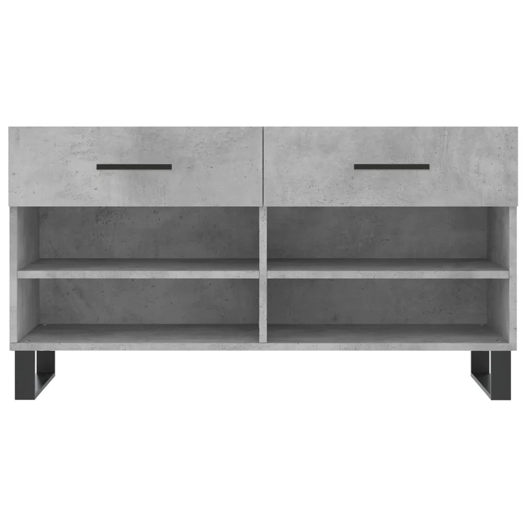 Panca Porta Scarpe-Sgabello-Panca Scarpiera Grigio Cemento 102x35x55cm Legno Multistrato 309233