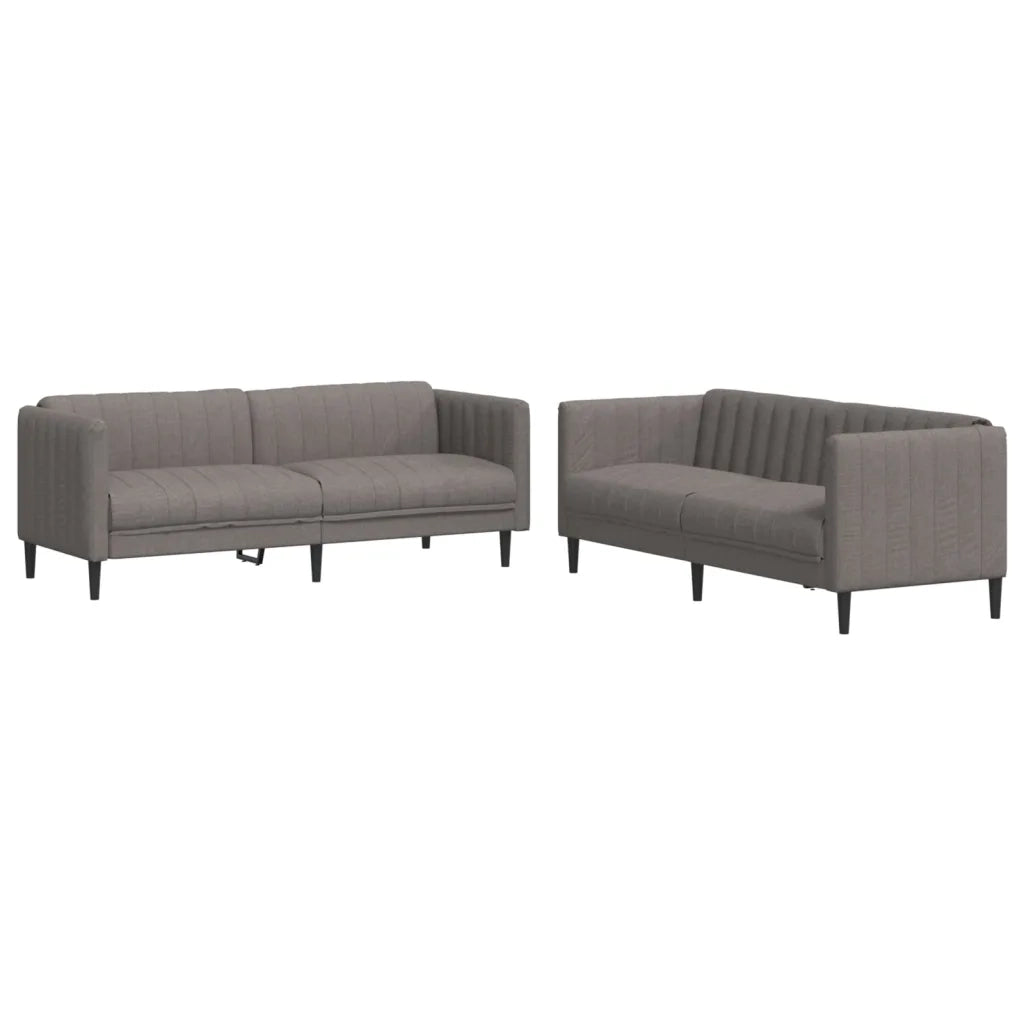 Set di Divani 2 pz Tortora in Tessuto 3209243