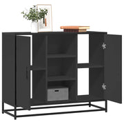 Credenza Nera 92x35x76 cm in Legno Multistrato 849014