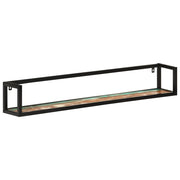 Mensole Parete 2 pz 110x17x17cm Legno Massello Recupero e Ferro 353793