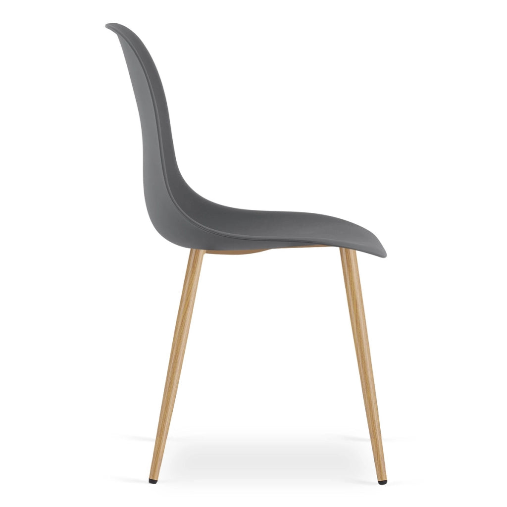 Set di 2 sedie WAT scandinave grigio scuro e legno