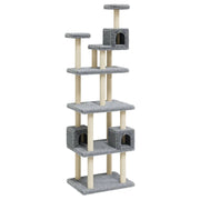 Tiragraffi per gatti torre per arrampicata giocattolo piattaforma per arrampicata con tiragraffi in sisal leggero 188 cm grigio 02_0022598