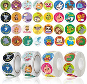 Etichette per ricompense 2000 pezzi - Etichette autoadesive - Etichette motivazionali - Temi animali - Sistema di ricompensa - Adatto per la scuola