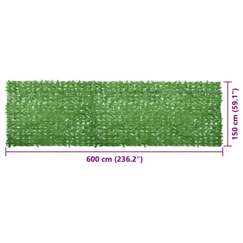 Paravento da Balcone-Pannello per balcone con Foglie Verdi 600x150 cm