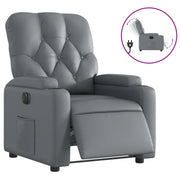 Poltrona | Sedia Relax Reclinabile Elettrica Grigia in Similpelle