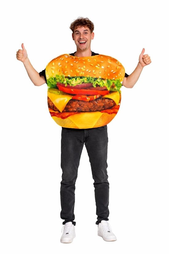 Costume da hamburger - outfit divertente - costume da cibo - costume in espuma - costume per festa di addio al nubilato - unisex - dimensione unica - costume da cibo