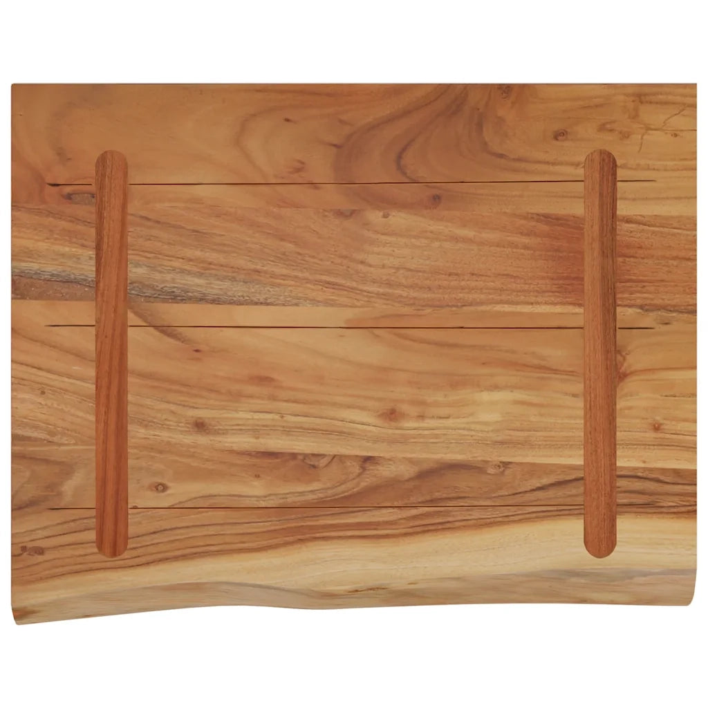 Piano Tavolo | Mensola a Muro 50x40x3,8cm Rettangolare Legno Acacia Bordi Vivi