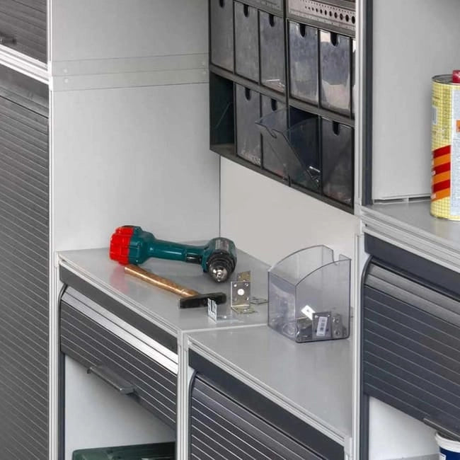 ARMADIO MODULARE 'GARAGE' 62,5x35x120h  3 ripiani  GAROFALO