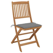 Sedie da Giardino Pieghevoli 4 pz con Cuscini Massello Acacia 3064672