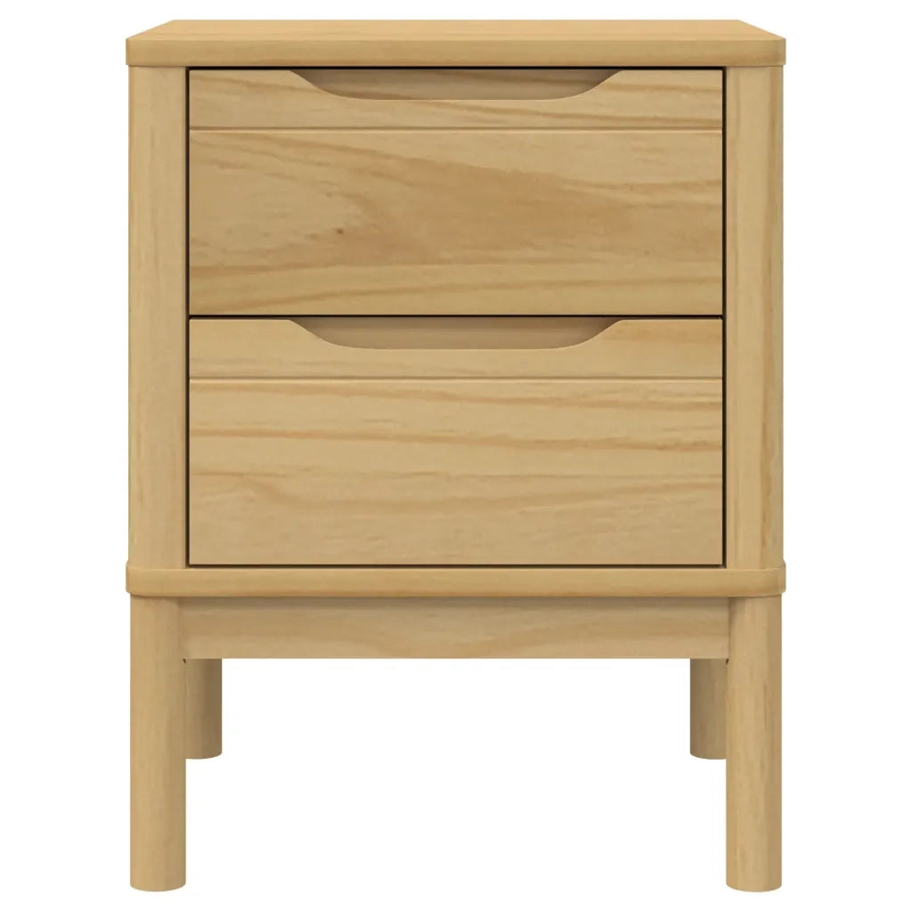 Comodino-Tavolino da notte FLORO Marrone Cera 45x39x57 cm Legno di Pino