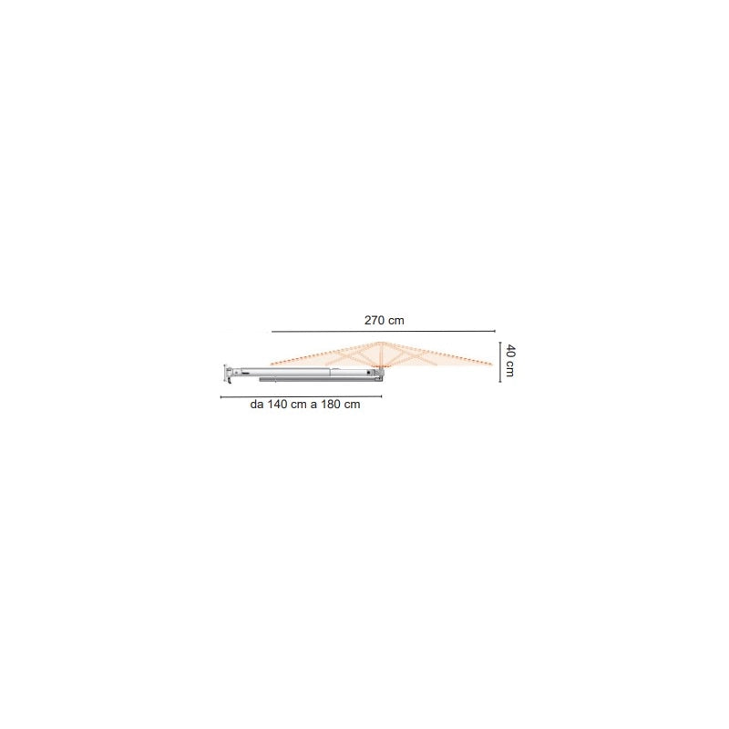 Ombrellone da muro Parrot Made in Italy ø cm 270 - blu