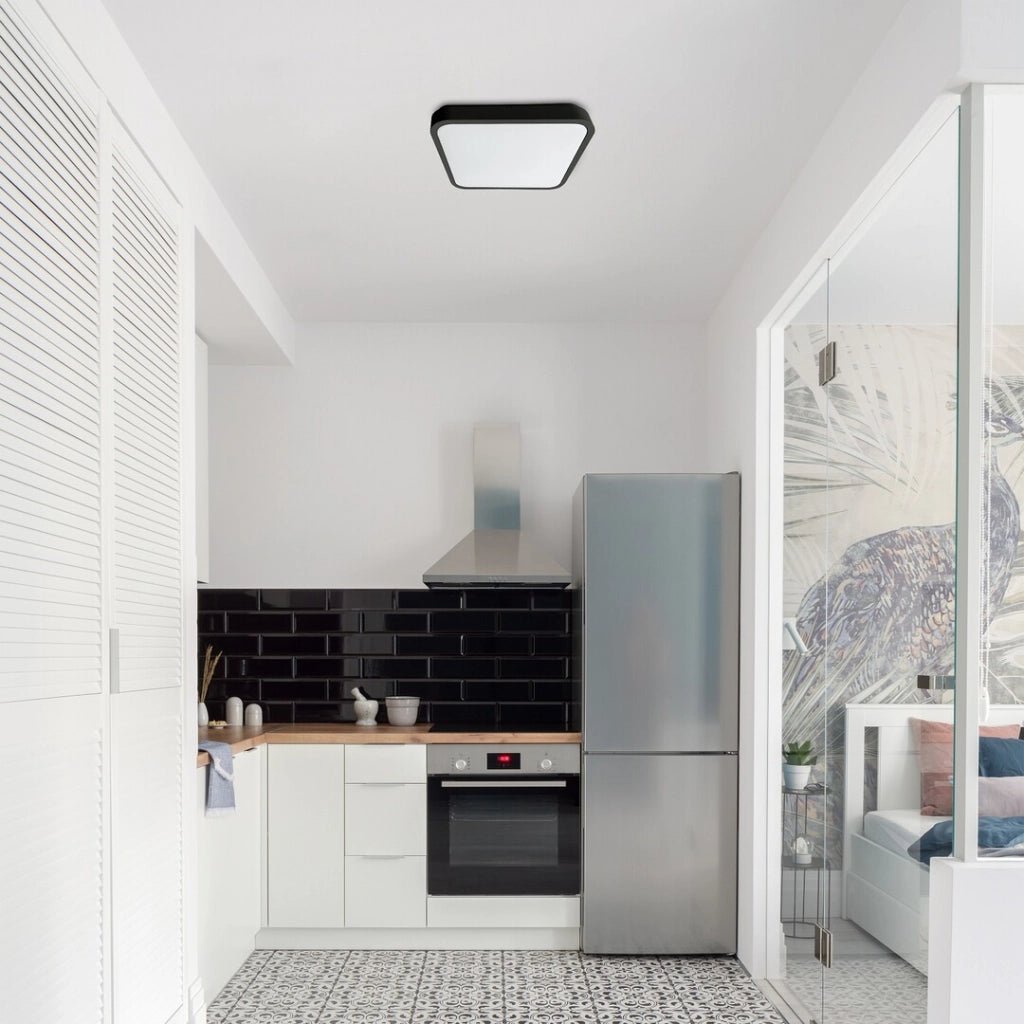 Plafoniera bagno LED quadrata nera 42 cm IP44 36W Rabalux Alenzo