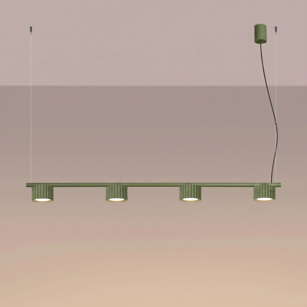 Lampadario AURA 4 verde oliva Gx53