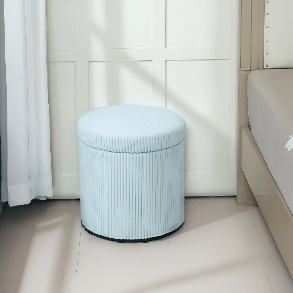 Pouf Rotondo Imbottito in Velluto con Struttura in Metallo ¨C zephmum ¨C ?40x41 cm Blu Chiaro