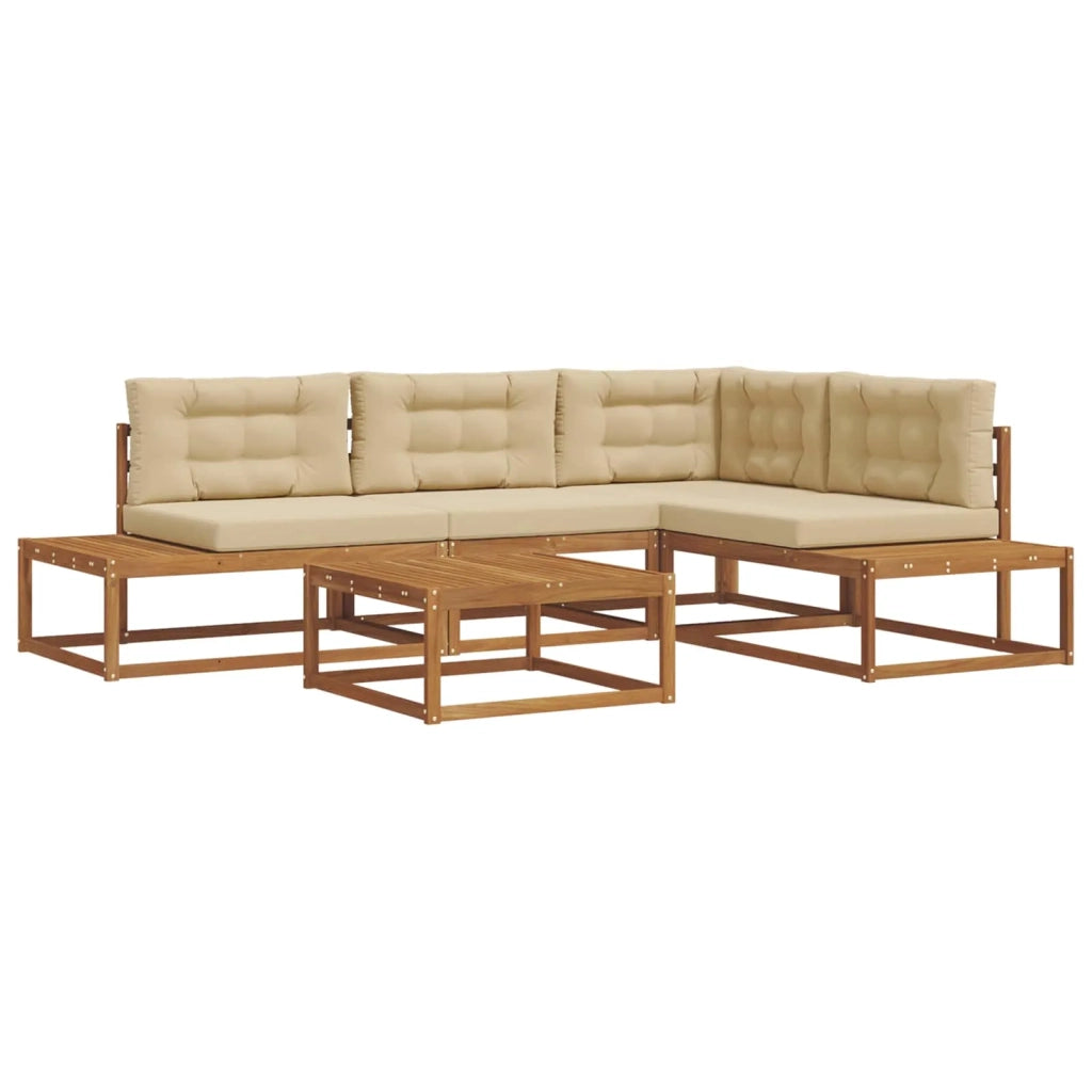 Set di divani da esterno 5 Pezzo Naturale e Beige 3368141