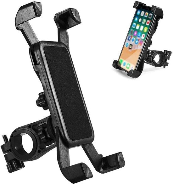 Fietshouders - Telefono per bicicletta - Supporto universale per telefono per bicicletta - Fietstelefono con rotazione 360° - Compatibile con iPhone e smartphone Android da 4-6,5 pollici - Nero