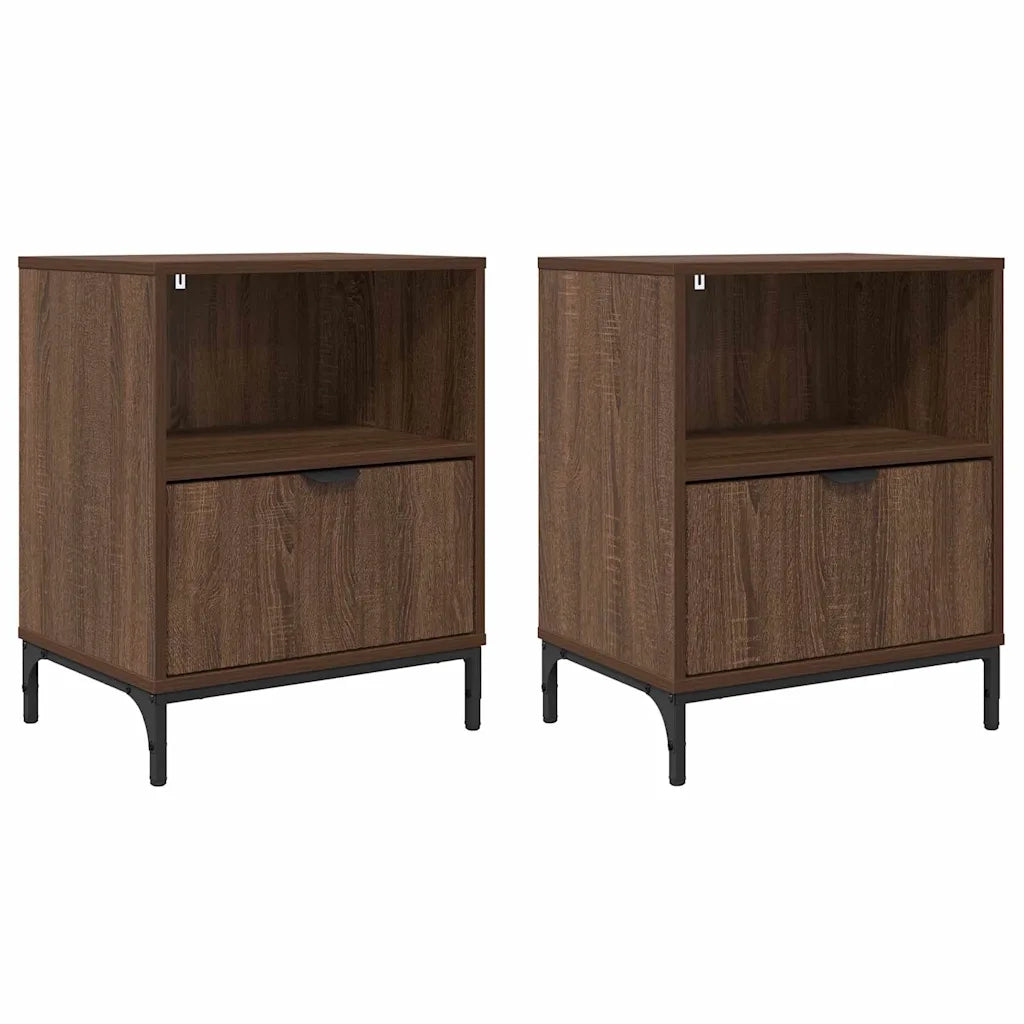 Armadio da Notte 2 pcs Rovere marrone 49 x 36 x 61 cm 883489