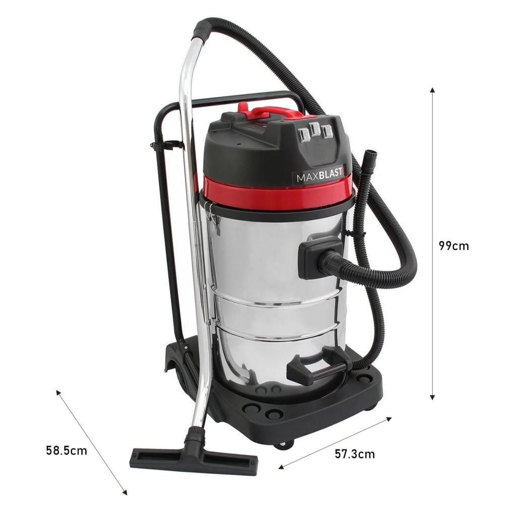 Aspirapolvere industriale 80L grondaie con tubo 5 m e kit aste estensibili