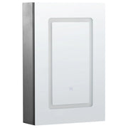 Specchiera da bagno in vetro nero e legno ingegnerizzato con LED 40 x 60 cm Design moderno