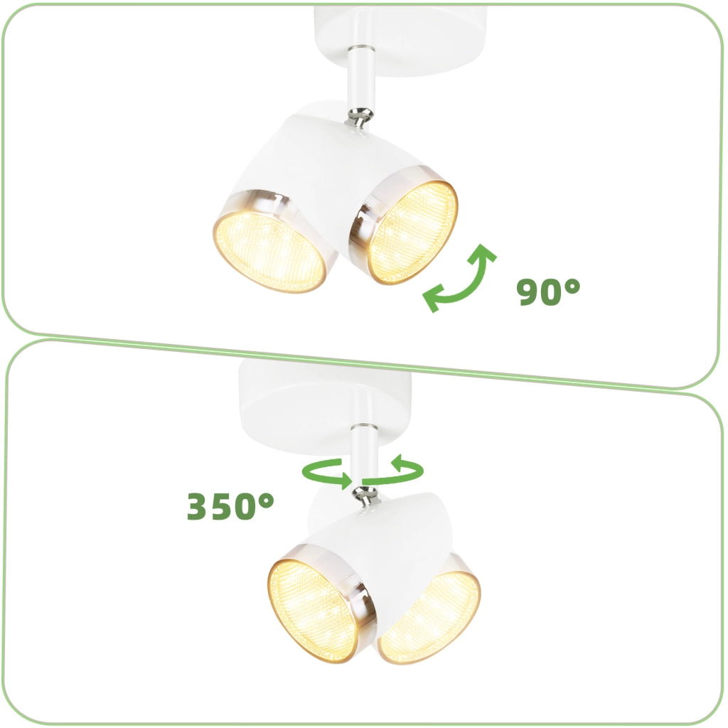 ZMH Faretto da soffitto 1 fiamma 4W orientabile a 350° Lampada da soffitto Soggiorno