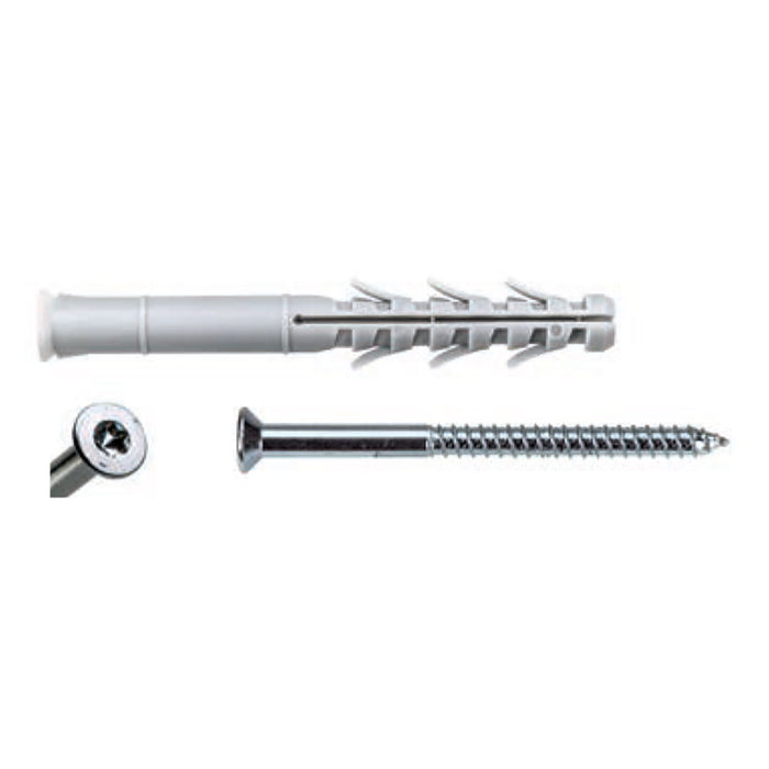 tassello nylon 'later cornice' c8a 100 luvt 8 x 100 - vite torx t30 5,5 x 1 cod:ferx.4411752nlm