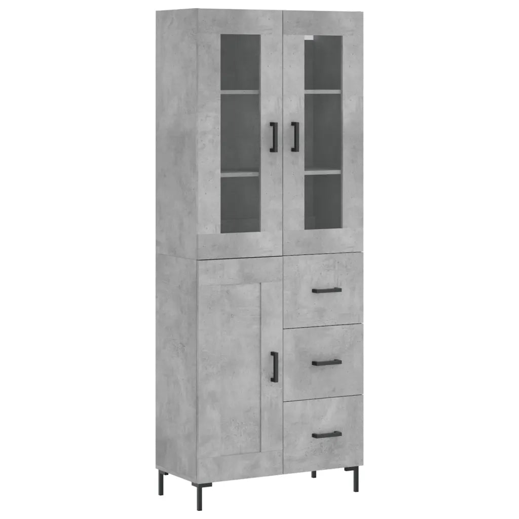 Credenza-Buffet-Armadio da cucina Grigio Cemento 69,5x34x180 cm in Legno Multistrato 921110