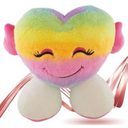 Trade Shop - Peluche Forma Cuore Con Piedi Multicolor 30cm Regalo San Valentino Pupazzo 93062 -