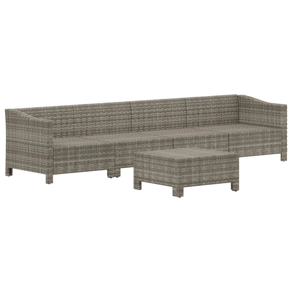 Set di mobili da giardino mobili da esterno set da 5 pezzi con cuscini resina intrecciata grigia 02_0016411